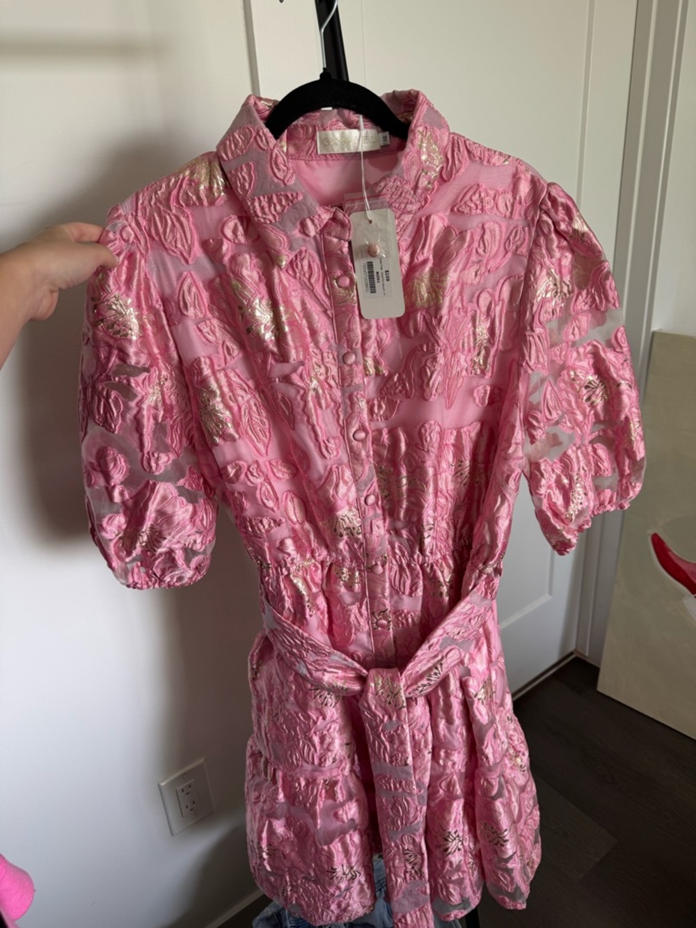 Gingham & Heels Pink Baroque Dress Size 14 New w Tags
